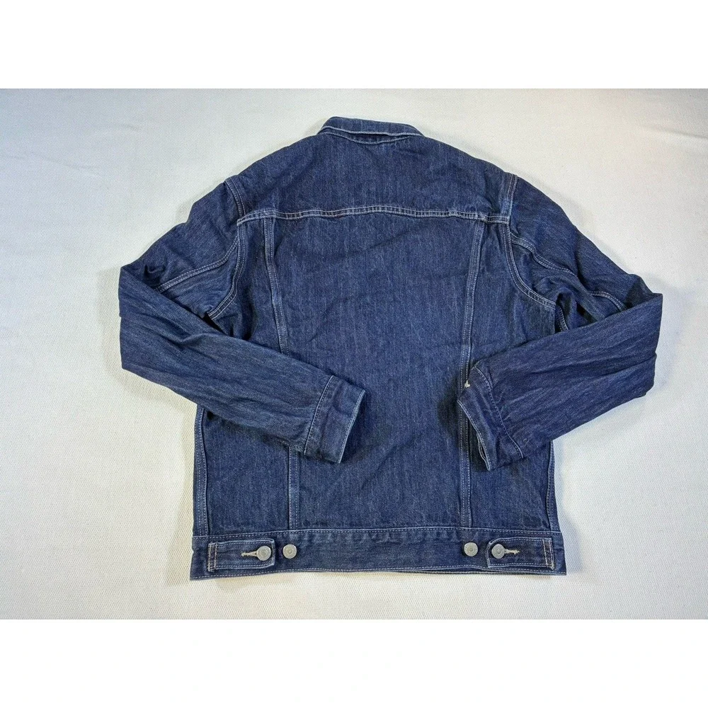Levi's Premium Type 2 Trucker Jacket Denim‎ Dark Wash Blue Men's No Size Tag